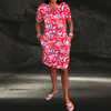 Casual Summer Wear - Zenaida | Luchtige zomerse jurk met A - lijn en V - hals van ademend katoen - Rood - S - Zarandi Amsterdam