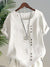 Women's Blouse - Zomerblouse met korte mouwen met ronde halslijn - Wit - S - Zarandi Amsterdam
