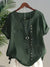 Women's Blouse - Zomerblouse met korte mouwen met ronde halslijn - Donkergroen - S - Zarandi Amsterdam