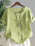 Women's Blouse - Zomerblouse met korte mouwen met ronde halslijn - Muntgroen - S - Zarandi Amsterdam