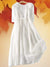 Women's Dress - Zomerlinnen met lange mouwen met knoop vooraan en verstelbare taille van trekkoord - Wit - S - Zarandi Amsterdam