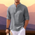 Casual Shirts: Casual Shirts - Zomers Heren Shirt – Ademend Katoen en Halve Knoopsluiting - Grijs - S - Zarandi Amsterdam
