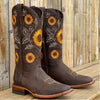 Winter Boots - Zonnebloem Design Laarzen voor Dames | Enkelhoogte met - Donkere Bruin - 35 - Zarandi Amsterdam