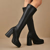 Women's Winter Boots - Stijlvolle Overknee Laarzen met Grove Hak voor Elke Gelegenheid - 35 - Zarandi Amsterdam