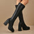 Women's Winter Boots - Stijlvolle Overknee Laarzen met Grove Hak voor Elke Gelegenheid - 35 - Zarandi Amsterdam