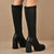 Women's Winter Boots - Stijlvolle Overknee Laarzen met Grove Hak voor Elke Gelegenheid - 35 - Zarandi Amsterdam