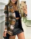 ModeParisienne® dames wollen jas met ruitpatroon