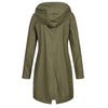 ModeParisienne® groene hoge kraag met knoop-rits lange herfstjas