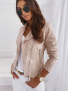 ModeParisienne® Lantaarnmouw Geknipte Bomber Dames Zomerjas