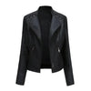 ModeParisienne® sportjas zwart zacht leren dames zomerjas