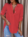 ModeParisienne® Corine - Blusa rilassata con scollo a V per la primavera