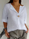 Dames Casual V - hals Blouse - ModeParisienne® Ninalyn | Dames Casual V - hals Blouse - Wit - S - Zarandi Amsterdam