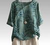 Boho Chique Natuurgeïnspireerde Blouse met Knoopdetails - ModeParisienne® Klereda – Boho Chique Natuurgeïnspireerde Blouse met Knoopdetails - Groen - S - Zarandi Amsterdam