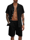 Relaxed Fit Linnen Kleding Set voor Heren - Romar | Relaxed Fit Linnen Kleding Set voor Heren - Zwart - S - Zarandi Amsterdam