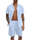 Relaxed Fit Linnen Kleding Set voor Heren - Romar | Relaxed Fit Linnen Kleding Set voor Heren - Luchtblauw - S - Zarandi Amsterdam