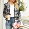 ModeParisienne® Pailletten bomber stijl bijgesneden dames zomerjas