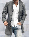 Edward - Elegant, slank gesneden, halflang jack met opstaande kraag en knoopsluiting