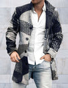 Edward - Elegant, slank gesneden, halflang jack met opstaande kraag en knoopsluiting