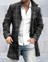 Edward - Elegant, slank gesneden, halflang jack met opstaande kraag en knoopsluiting
