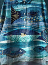 Abstract Ocean Print T-shirt - ModeParisienne® Mirjana | Abstract Ocean Print T-shirt - S - Zarandi Amsterdam