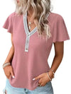 Elegante Vlindermouw Wafelbrei Dames Top - ModeParisienne® Romya | Elegante Vlindermouw Wafelbrei Dames Top - Roze - S - Zarandi Amsterdam
