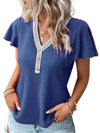 Elegante Vlindermouw Wafelbrei Dames Top - ModeParisienne® Romya | Elegante Vlindermouw Wafelbrei Dames Top - Koninklijk blauw - S - Zarandi Amsterdam