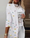 Chique Multicolor Print Blazer - ModeParisienne® Marisalle | Chique Multicolor Print Blazer - Wit - S - Zarandi Amsterdam