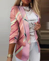 Chique Multicolor Print Blazer - ModeParisienne® Marisalle | Chique Multicolor Print Blazer - Roze - S - Zarandi Amsterdam