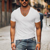 Lorenz - Heren Wafel Effen Kleur V-hals T-Shirt voor Moeiteloze Stijl