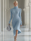 ModeParisienne® Charyse | Abito Midi Mist Blu Spalle Scoperte