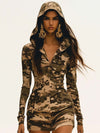 ModeParisienne® Alira | Stijlvolle Camouflage Zipperloze Mouwloze Mini Jurk