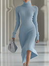 ModeParisienne® Charyse | Abito Midi Mist Blu Spalle Scoperte
