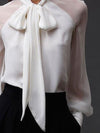 ModeParisienne® Nicanor | Camicetta Versatile in Chiffon con Nastro
