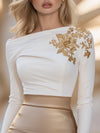 ModeParisienne® Fianna | Top di lusso ricamato a una spalla