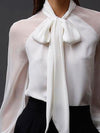 ModeParisienne® Nicanor | Camicetta Versatile in Chiffon con Nastro