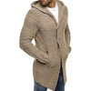 Arvil - Mannen Hoodie Lange Mouwen Mid-Lengte Gebreide Cardigan