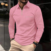Jefferson - Heren Effen Rits Kraag Borstzak Lange Mouw Polo voor Moderne Comfort