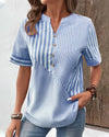 Gestreepte Zomertop - ModeParisienne® Halina | Gestreepte Zomertop - Blauw - S - Zarandi Amsterdam