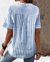 Gestreepte Zomertop - ModeParisienne® Halina | Gestreepte Zomertop - Blauw - S - Zarandi Amsterdam