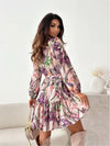 ModeParisienne® korte zomerjurk met lange mouwen en bloemenprint