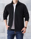 Philip - Giacca casual in pile con collo alto, tasche e cerniera continua