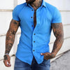 Karbo - Heren Effen Kraag Korte Mouw Sport Fitness Shirt