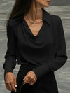 ModeParisienne® Monica | Camicia a Collo Alto a Manica Lunga a Colore Pieno