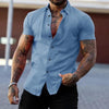 Karbo - Heren Effen Kraag Korte Mouw Sport Fitness Shirt