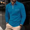 Jefferson - Heren Effen Rits Kraag Borstzak Lange Mouw Polo voor Moderne Comfort