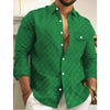 Roniel - Camicia da uomo con motivo a quadri e taschino sul petto