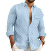 Roniel - Camicia da uomo con motivo a quadri e taschino sul petto