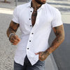 Karbo - Heren Effen Kraag Korte Mouw Sport Fitness Shirt