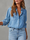 ModeParisienne® Yollie | Camicia di jeans classica con maniche lunghe