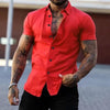 Karbo - Heren Effen Kraag Korte Mouw Sport Fitness Shirt